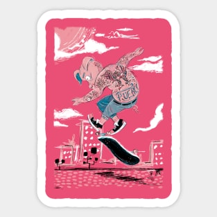 The Skater pig Sticker